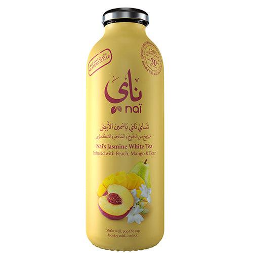 Nai Jasmine White Tea Infused with Peach Mango & Pear No Added Sugar Vegan 100% Natural 473ml