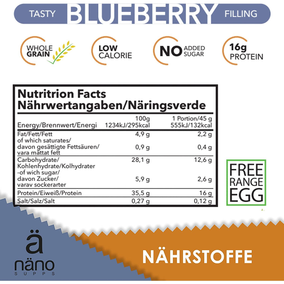 Nano Protein Pancake No Added Sugar Blueberry 45g