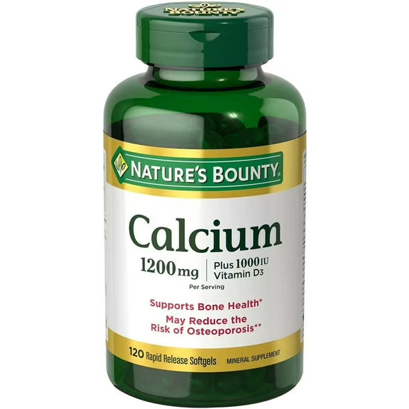 Nature's Bounty Calcium Plus Vitamin D3 1200 mg Rapid Release Softgels, 120 Ea