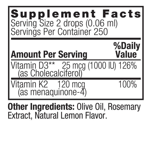 Nature's Answer Vitamin D3 & K2 15 ml