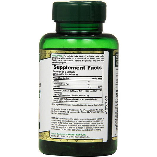 Nature's Bounty CLA 1000 MG Tonalin 50 Softgels