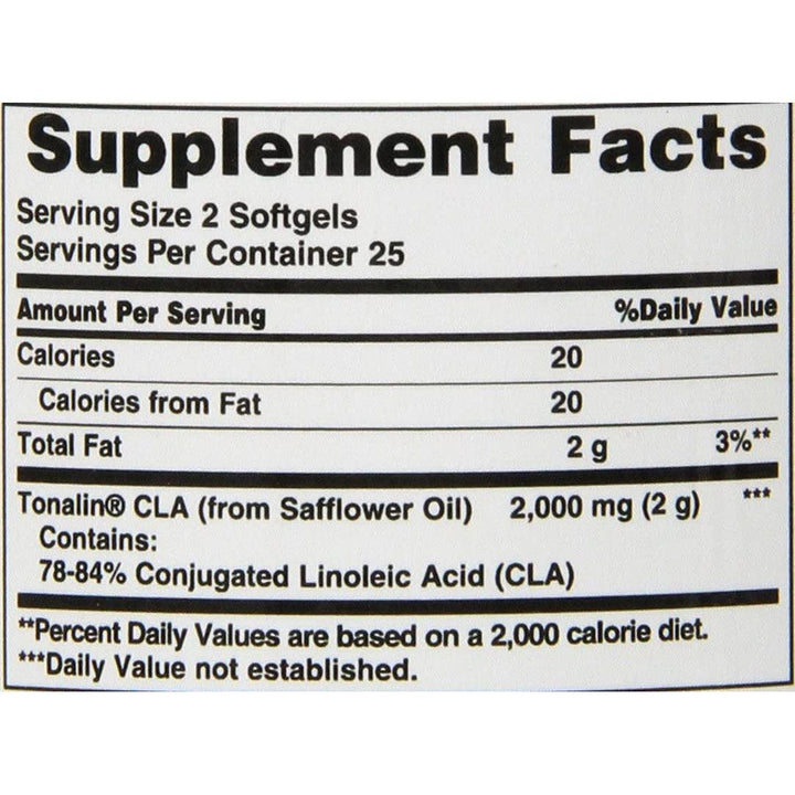 Nature's Bounty CLA 1000 MG Tonalin 50 Softgels