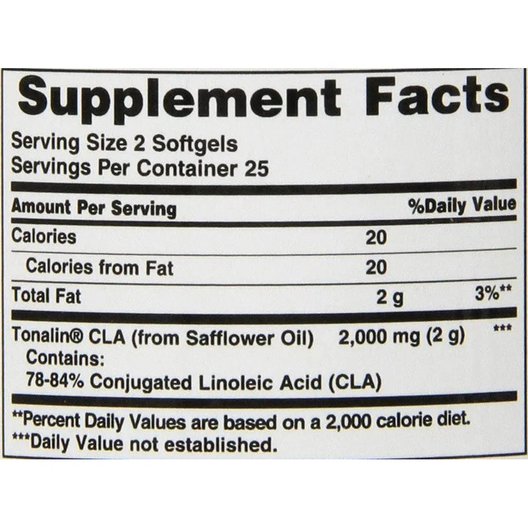 Nature's Bounty CLA 1000 MG Tonalin 50 Softgels