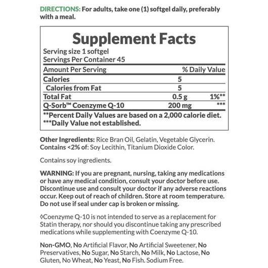 Nature's Bounty CoQ-10 200mg 45 Rapid Release Softgels