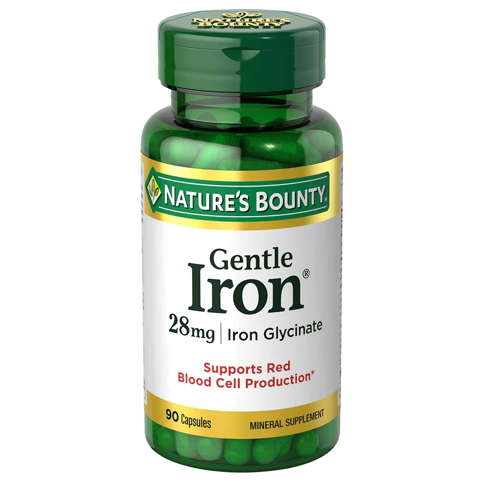 Nature's Bounty Gentle Iron 28mg Iron Glycinate 90 Capsules