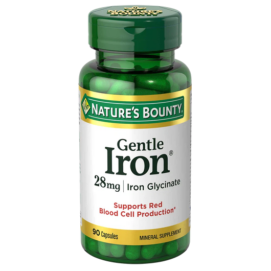 Nature's Bounty Gentle Iron 28mg Iron Glycinate 90 Capsules