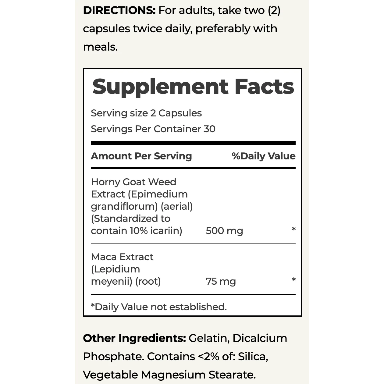 Nature's Bounty Horny Goat Weed Herbal Formula with Maca 60 Capsules