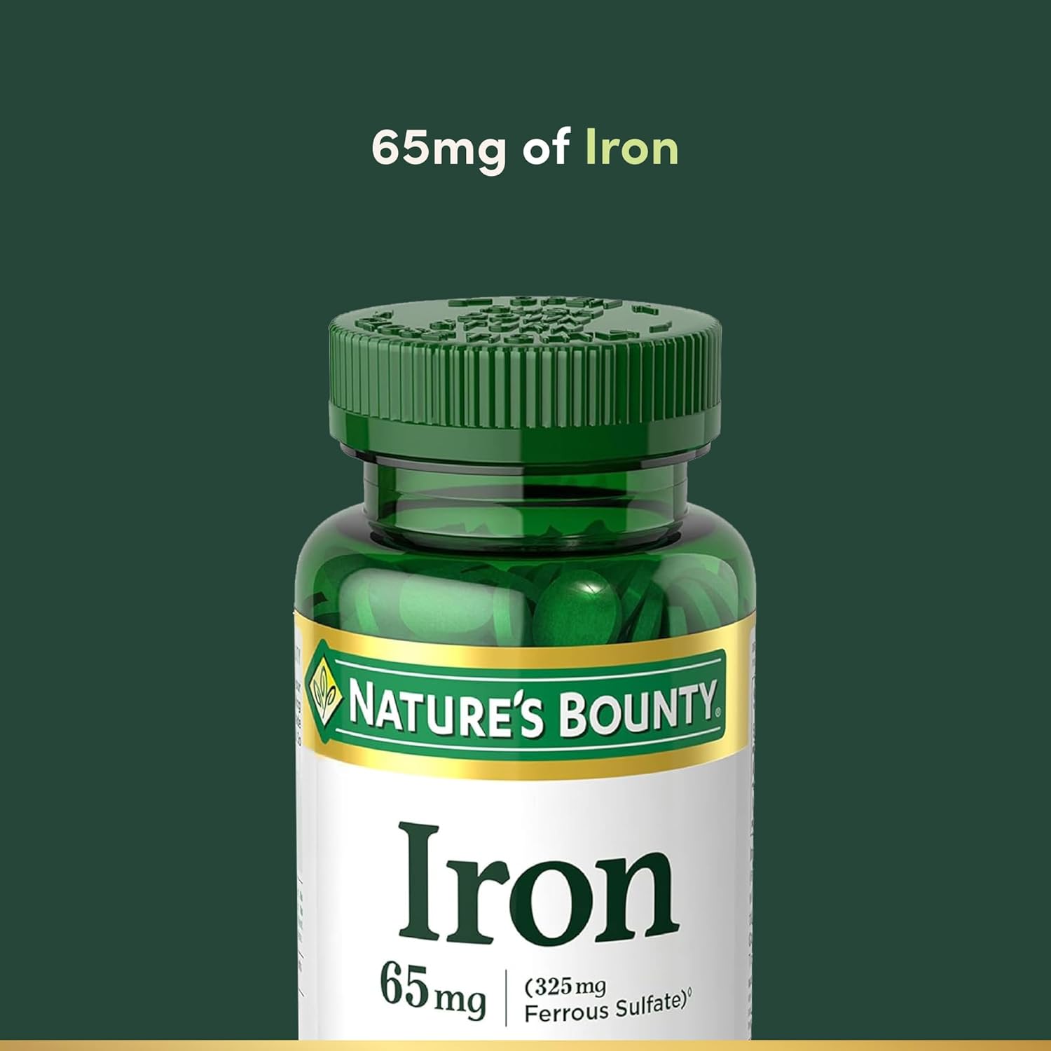 Nature's Bounty Iron 65mg (325 mg Ferrous Sulfate) – 100 Tablets