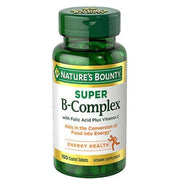 Nature's Bounty Super B-Complex with Folic Acid Plus Vitamin C 150 Coated Tablets