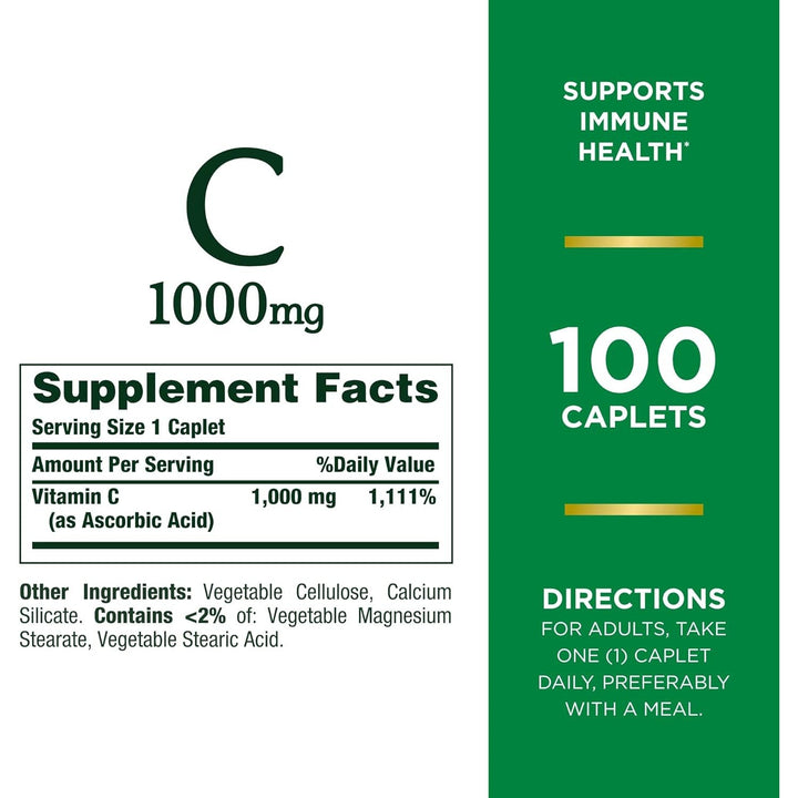 Nature's Bounty Vitamin C 1000mg 100 Caplets