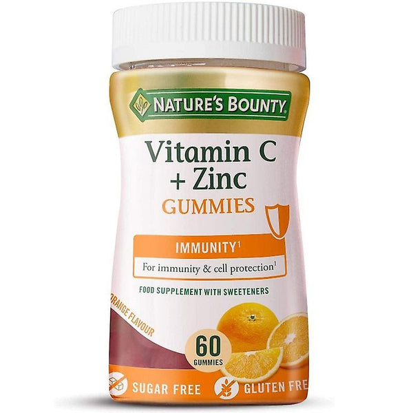 Natures Bounty Vitamin C + Zinc Gluten Free 60 Gummies