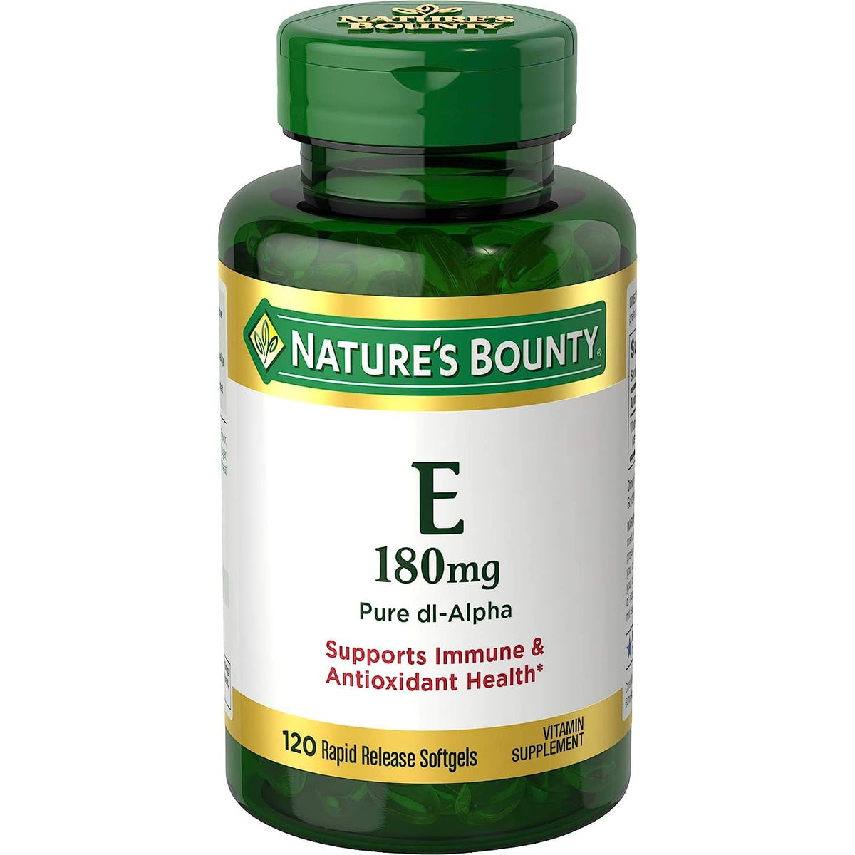 Nature’s Bounty Vitamin E 400 IU Softgels, Supports Antioxidant Health & Immune System, 120 Softgels