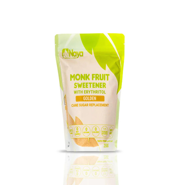 Naya Monk Fruit Sweetener With Erythritol Golden 250gm