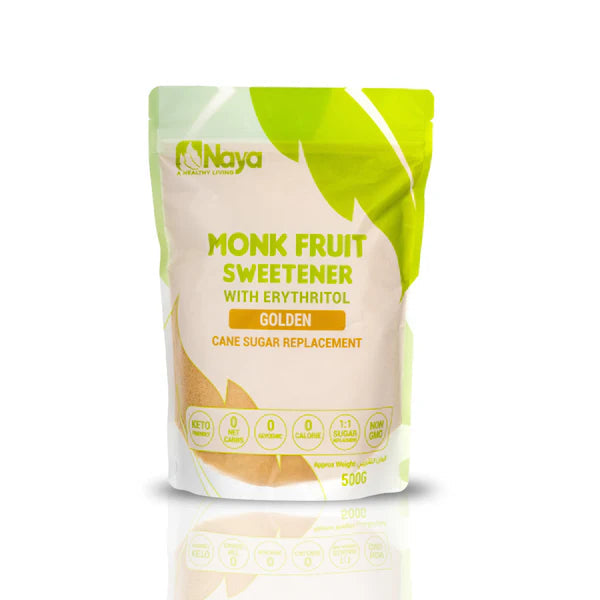 Naya Monk Fruit Sweetener With Erythritol Golden Cane Sugar Replacement 500gm