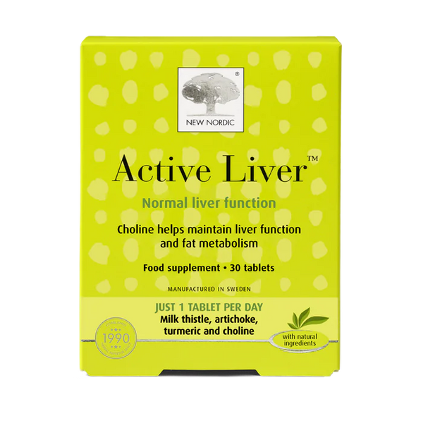 New Nordic Active Liver with Milk Thistle, Artichoke, Turmeric and Choline 30 Tablets Vegan