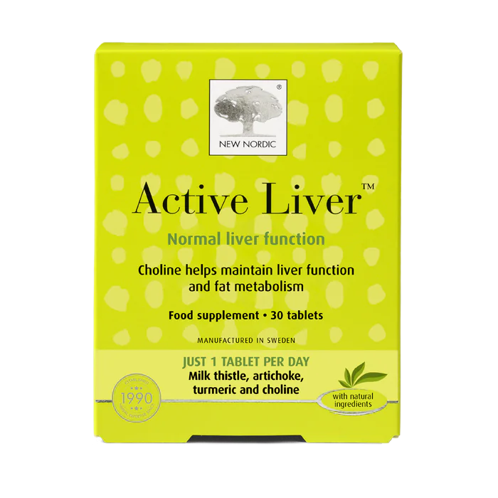 New Nordic Active Liver with Milk Thistle, Artichoke, Turmeric and Choline 30 Tablets Vegan