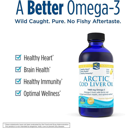 Nordic Naturals Arctic Cod Liver Oil 1060mg Omega-3 Non-GMO 237ml