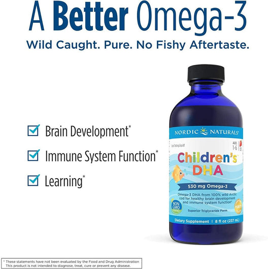 Nordic Naturals Children’s DHA For Kids 1-6 Years Berry Punch 530mg Omega 3 Non-GMO 237 Serving 237ml