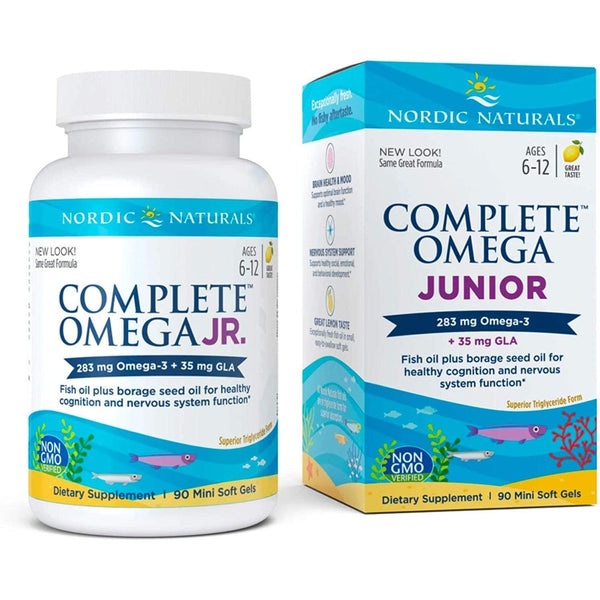 Nordic Naturals Complete Omega Junior Lemon 283 mg Total Omega-3 & 35 mg GLA For Children 6 to 12 Years 90 Mini Soft Gels