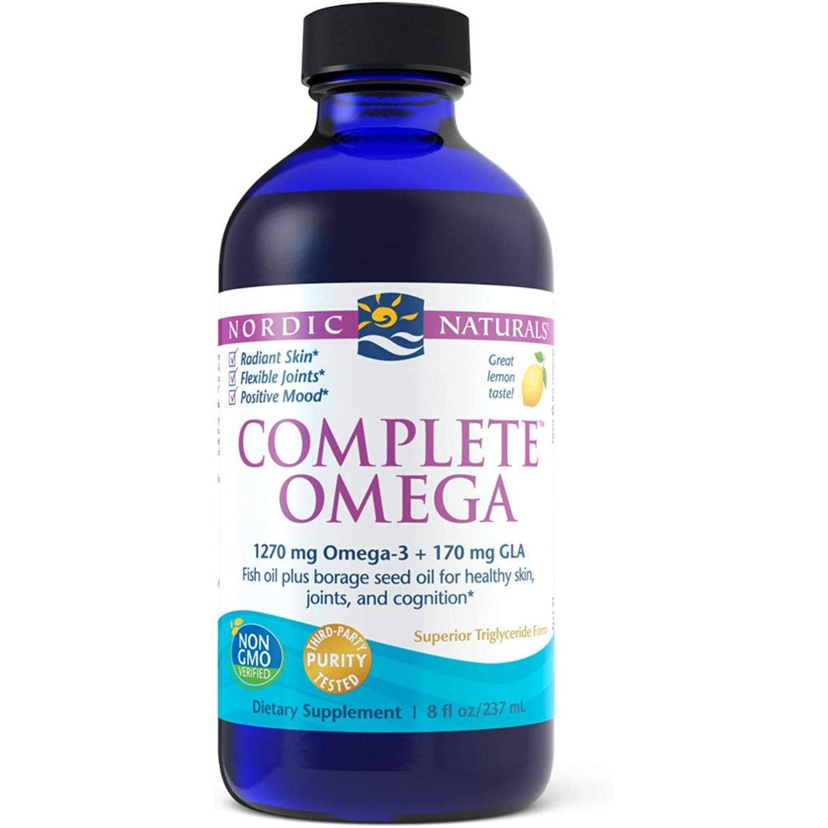 Nordic Naturals Complete Omega Lemon Flavor 1270 mg Omega-3 EPA & DHA with Added GLA 237ml