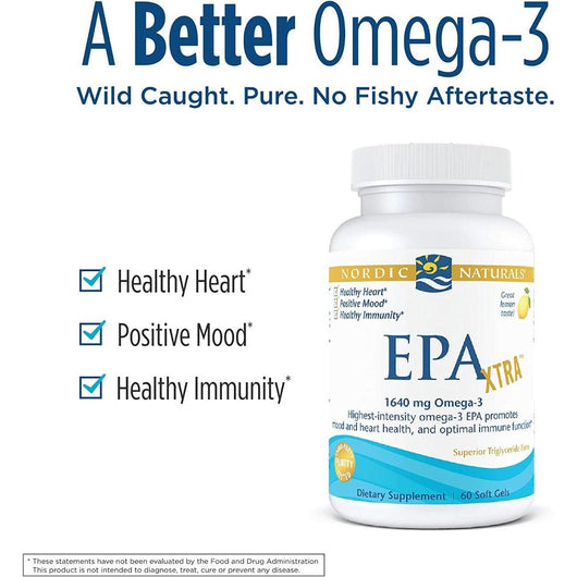 Nordic Naturals EPA Xtra 1640mg Omega-3 Lemon 60 Softgels