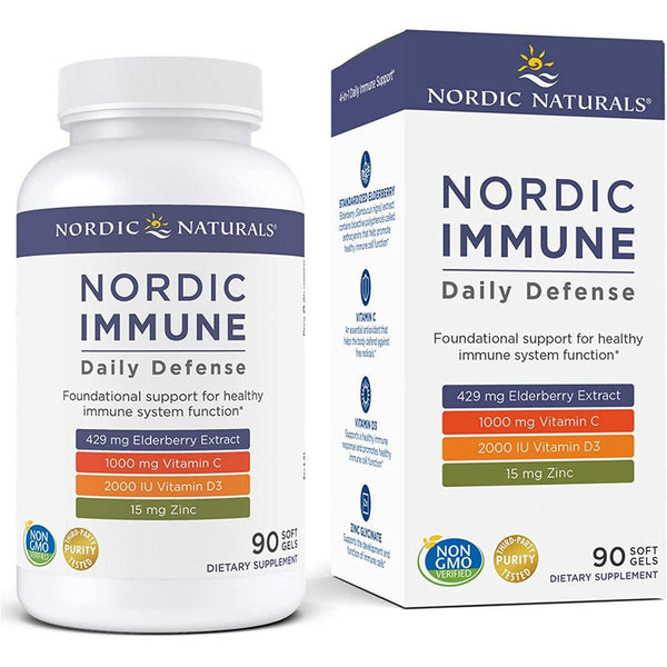 Nordic Naturals Immune Daily Defense With Elderberry Extract 90 Soft Gels Non-GMO
