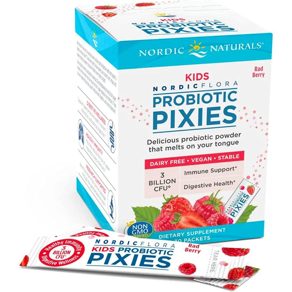 Nordic Naturals Kids Flora Probiotic Pixies 30 Billions Rad Berry 30 Packets