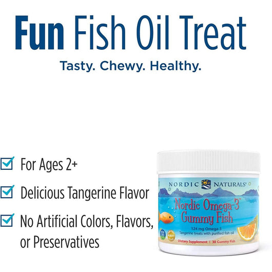 Nordic Naturals Kids Omega-3 Gummy Fish for ages 2+ 60 Gummies