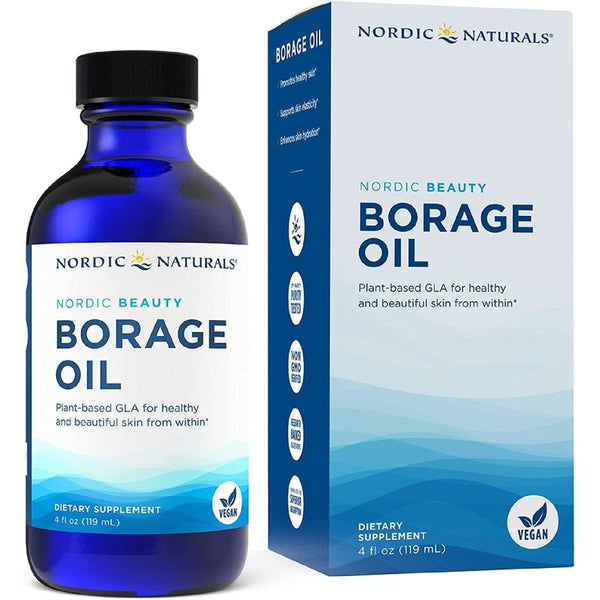 Nordic Naturals Nordic Beauty Borage Oil Unflavored Plant-based GLA for Healthy and Beautiful Skin Non-GMO Vegan 119ml