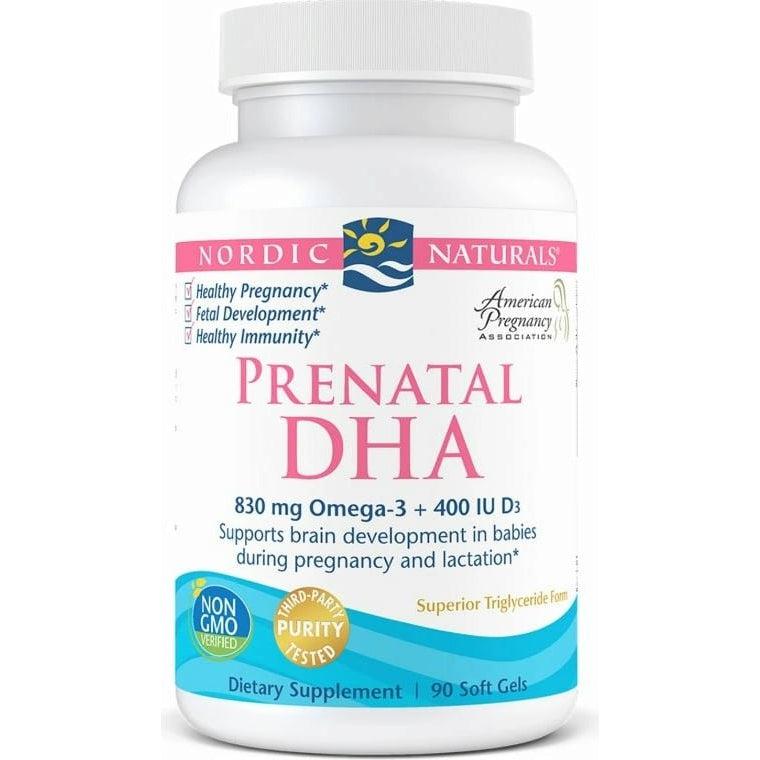 Nordic Naturals Prenatal DHA 830 mg Omega-3 + 400 IU Vitamin D3 Non-GMO 90 Softgels