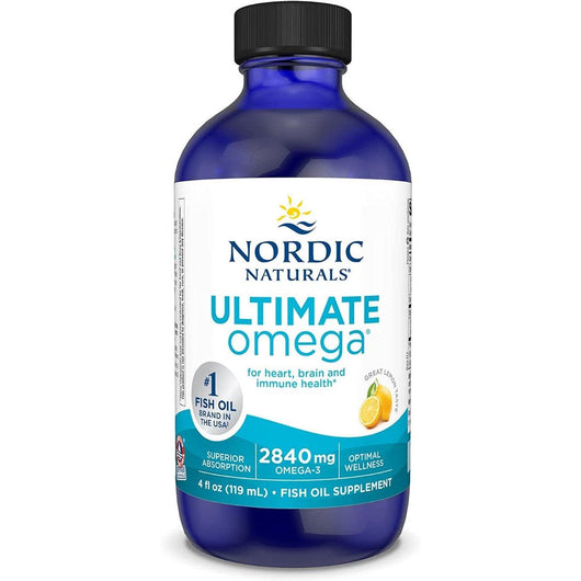 Nordic Naturals Ultimate Omega Liquid 2840mg Omega-3 Non-GMO Lemon Flavor 119ml