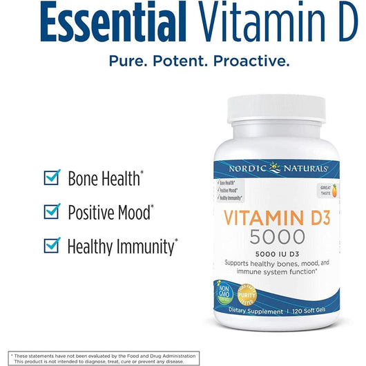 Nordic Naturals Vitamin D3 5000 IU 120 Softgel