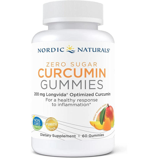 Nordic Naturals Zero Sugar Curcumin Gummies Non-GMO 60 Gummies