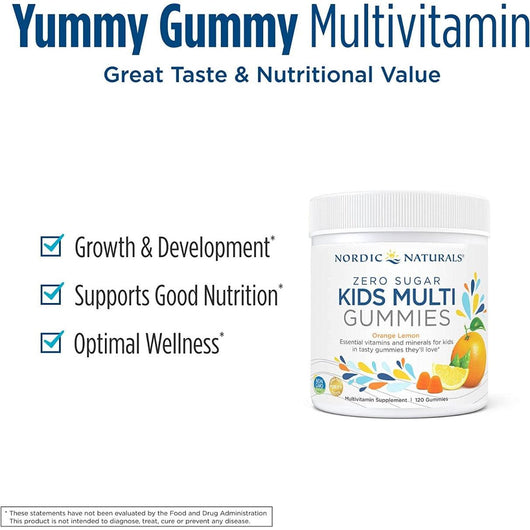 Nordic Naturals Zero Sugar Kids Multi Gummies Multivitamin 120 Gummies