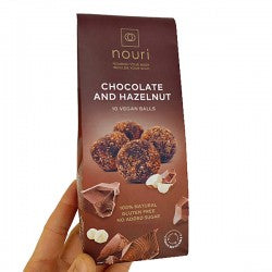 Nouri Chocolate And Hazelnut 10 Vegan Balls Gluten Free No Added Sugar