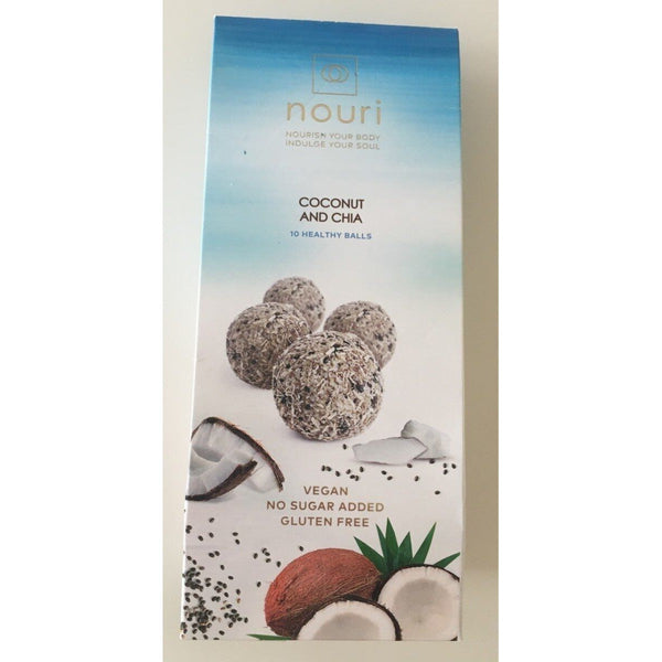 Nouri Coconut And Chia 10 Vegan Balls Gluten Free No Added Sugar