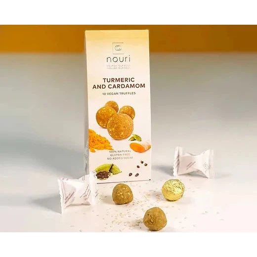 Nouri Turmeric And Cardamon Tea 10 Vegan Balls Gluten Free No Added Sugar