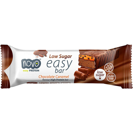 Novo Low Sugar Super Soft High Protein Bar Chocolate Caramel Gluten Free Keto Friendly 60g