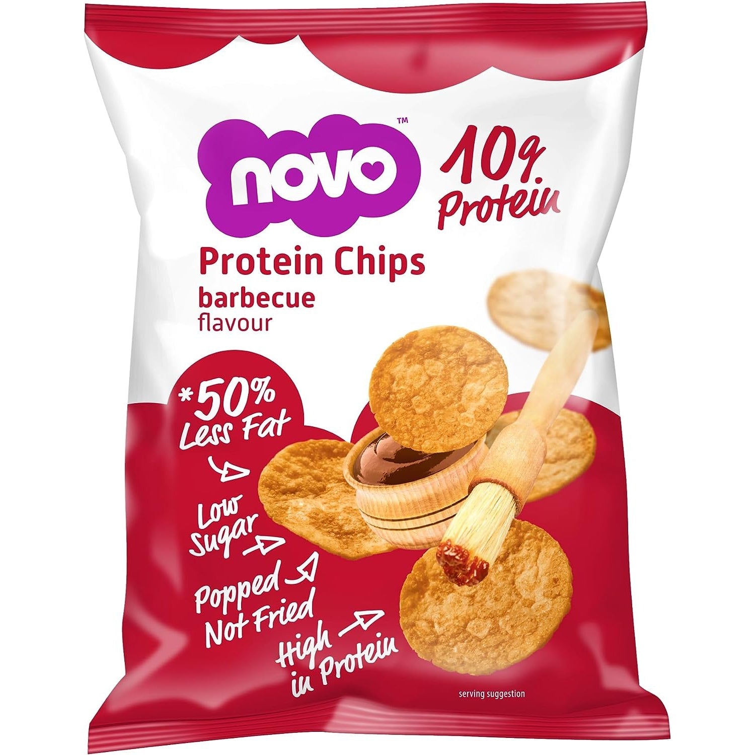 Novo Nutrition Protein Chips Healthy Savoury Snack with High Protein 30g - Barbecue Flavour