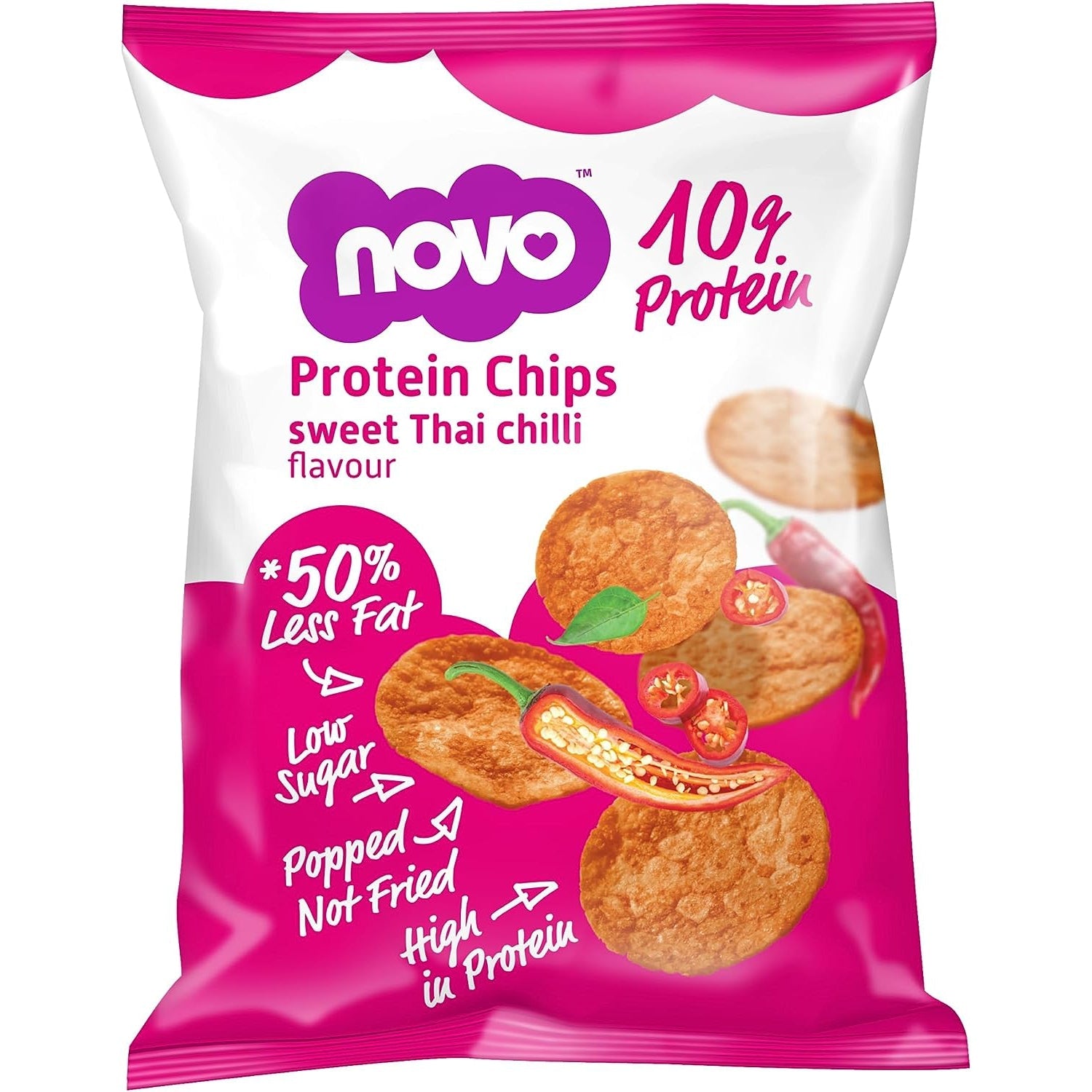 Novo Nutrition Protein Chips Healthy Savoury Snack with High Protein 30g - Sweet Chilli