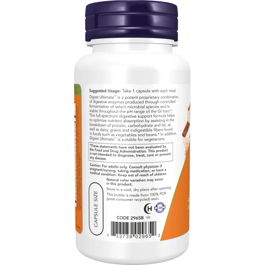 Now Digest Ultimate Full Spectrum Digestive Enzyme Formula 60 Veg Capsules