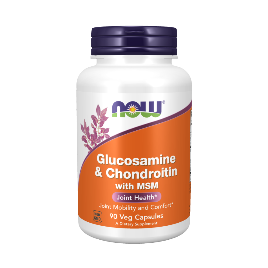 Now Glucosamine & Chondroitin with MSM For Joint Health 90 Vegetable Capsules