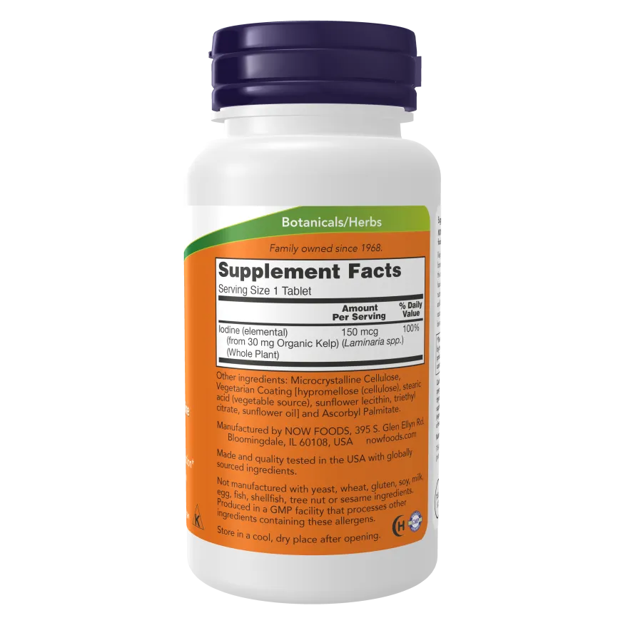 Now Kelp 150 mcg Iodine 200 Vegetarian Tablets