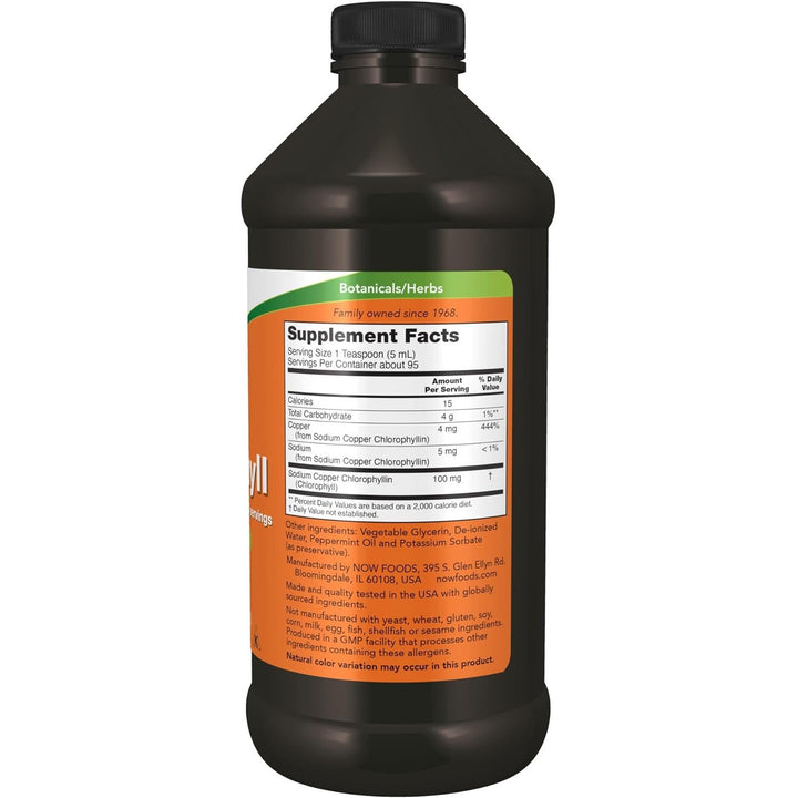 Now Liquid Chlorophyll Super Concentrated Mint Flavor 473ml