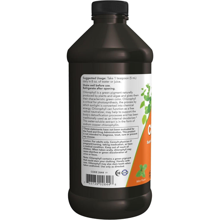 Now Liquid Chlorophyll Super Concentrated Mint Flavor 473ml