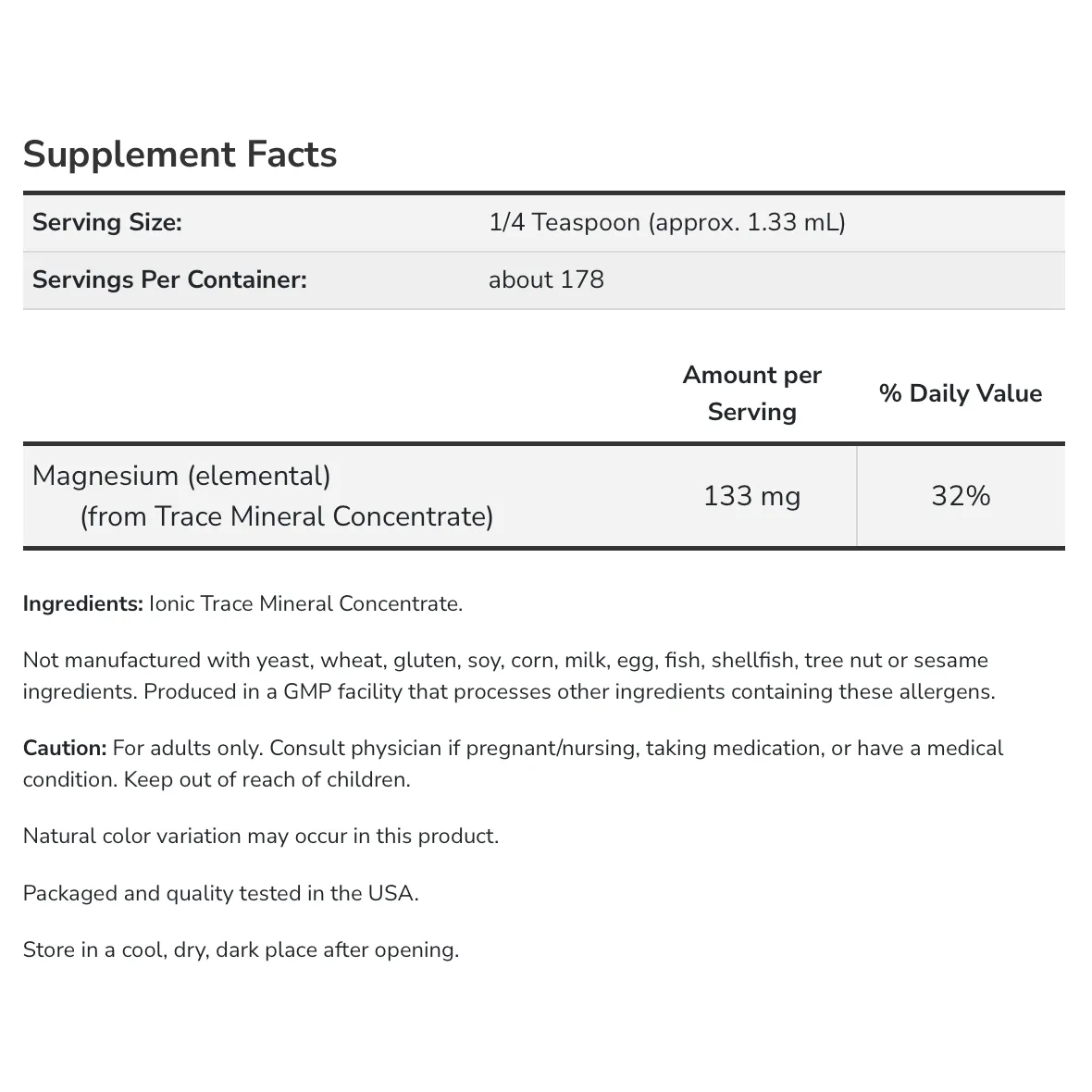 Now Liquid Magnesium With Trace Minerals 237ml