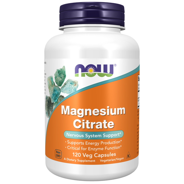 Now Magnesium Citrate 400mg 120 Vegetable Capsules