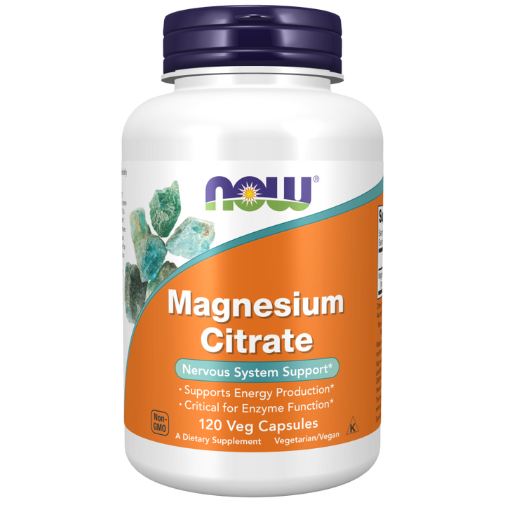 Now Magnesium Citrate 400mg 120 Vegetable Capsules