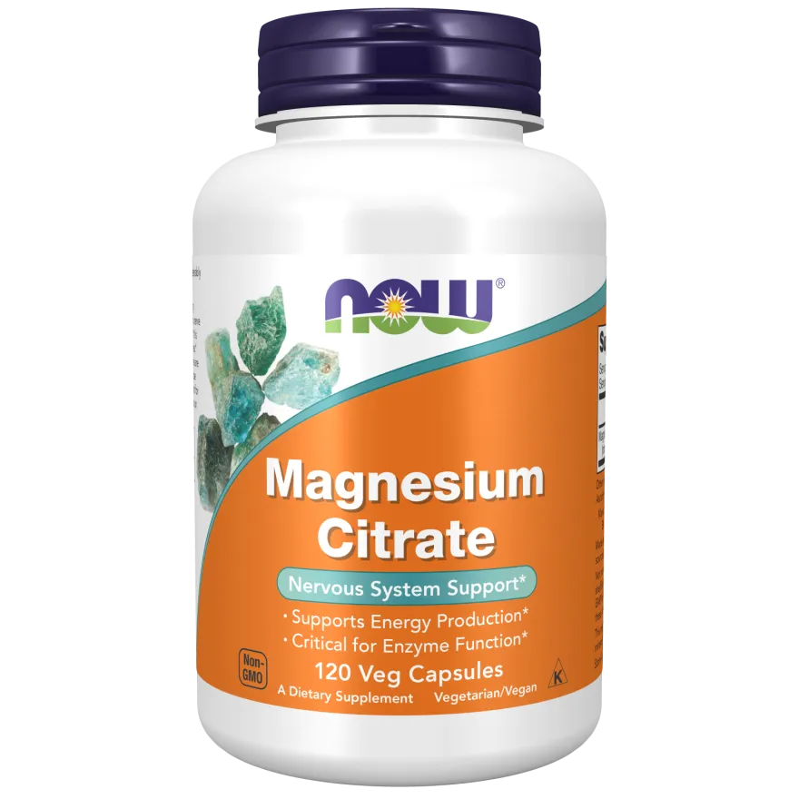 Now Magnesium Citrate 400mg 120 Vegetable Capsules