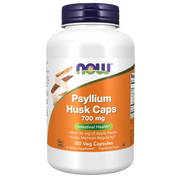 Now Psyllium Husk Capsules 700 mg With 50 mg of Apple Pectin High Fiber for Intestinal Health 180 Veg Capsules